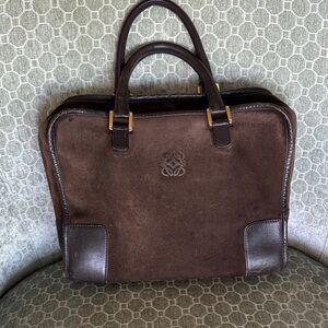 Loewe Amazona Brown Suede & Leather Bag VGUC